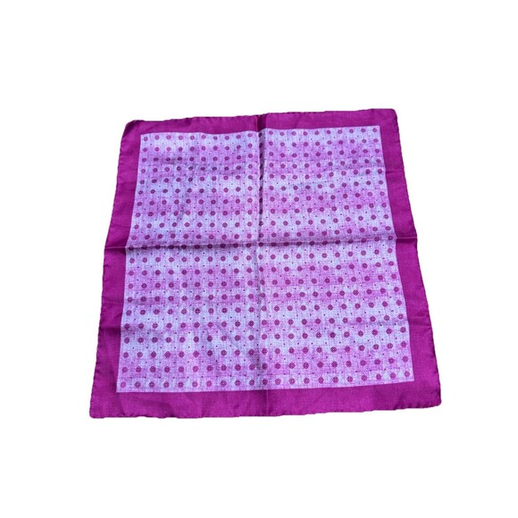 Jos. A Bank Pink Polka Dot Pocket Square Handkerchief 15x15" 100% Silk Whimsical - Picture 1 of 6